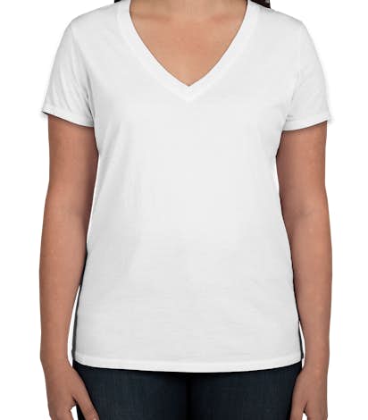 GAP Ladies Vintage Wash V‑Neck Tee - Optic White