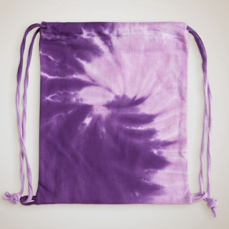 Tie-Dye Drawstring Bag - Spiral Purple