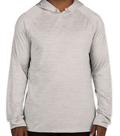 Augusta Tonal Heather Hooded Performance Shirt - Silver