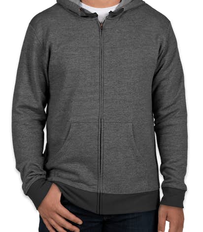 Next Level Melange Zip Hoodie - Black