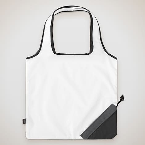 Contrast Foldaway Shopper Tote - White / Black
