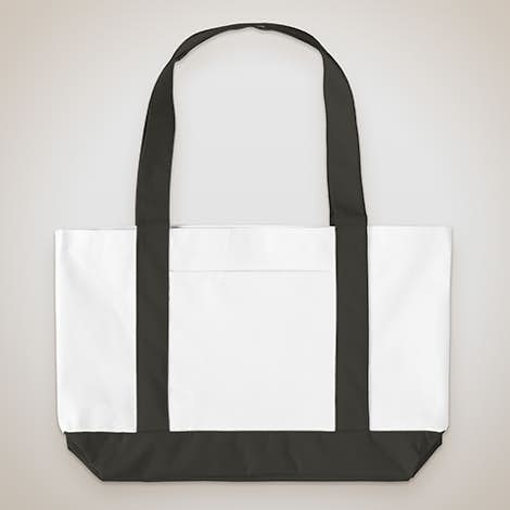 Medium Poly Boat Tote - White / Black