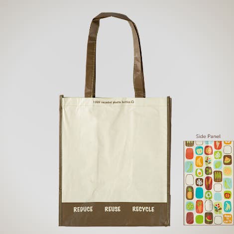 Large Laminated 100% Recycled Shopper Tote - Natural / Brown