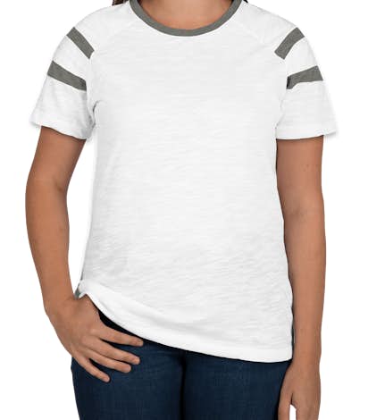 Augusta Ladies Fanatic T-shirt - White / Slate / White
