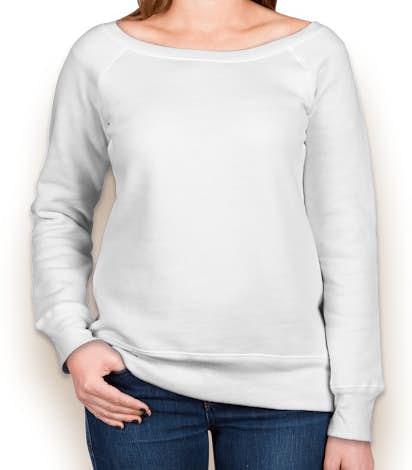 Bella Juniors Tri-Blend Wideneck Sweatshirt - Solid White Triblend