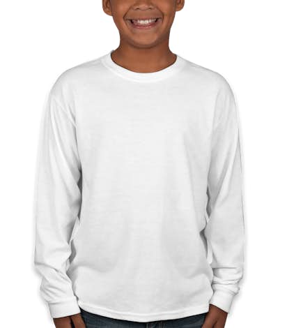 Jerzees Youth 50/50 Long Sleeve T-shirt - White