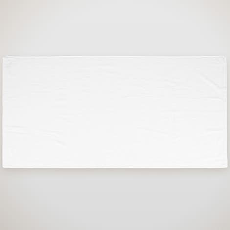Lightweight White Screenprinted Beach Towel - White