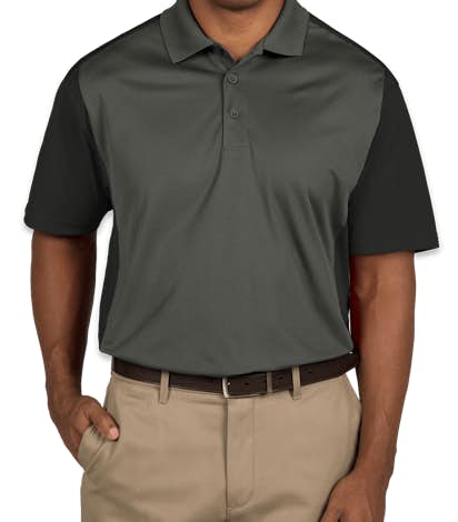 Sport-Tek Colorblock Performance Polo - Iron Grey / Black