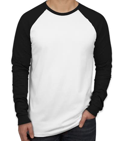 Canvas Long Sleeve Baseball Raglan - White / Black