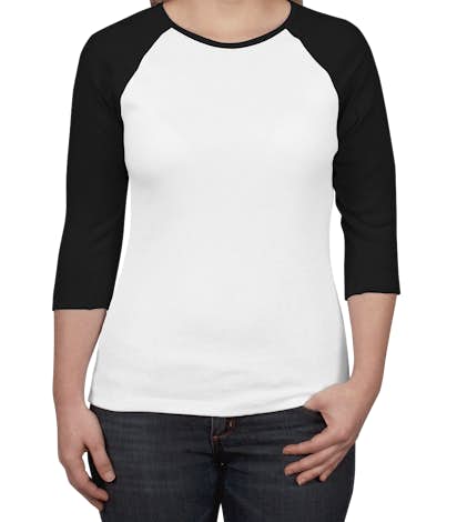 Bella Juniors Raglan Crew - White / Black