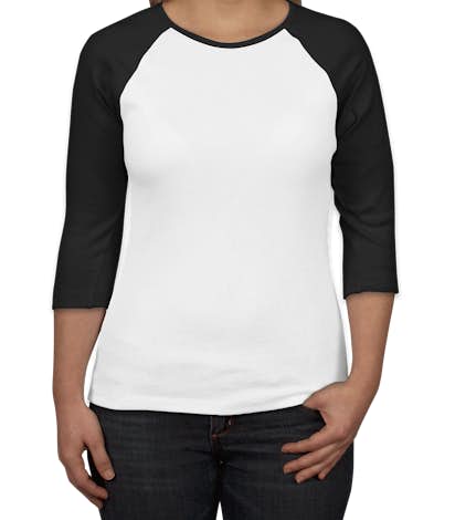 Canada - Bella Juniors Raglan Crew - White / Black