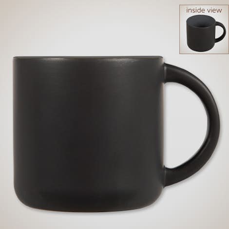 14 oz. Ceramic Two-Tone Black Minolo Mug - Black / Storm Grey