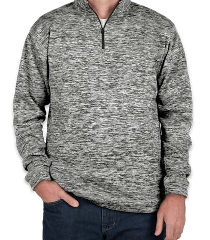 J. America Cosmic Quarter Zip Performance Pullover - Charcoal Fleck
