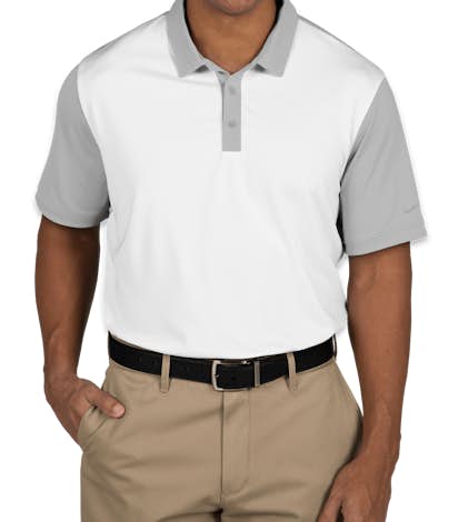 Nike Golf Dri-FIT Colorblock Icon Performance Polo - White / Wolf Grey