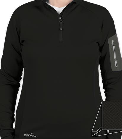 Eddie Bauer Ladies Half Zip Performance Pullover - Black