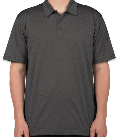 Sport-Tek Heather Performance Polo - Screen Printed - Graphite Heather