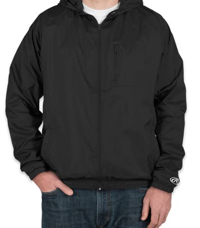 Rawlings Lined Full Zip Hooded Jacket - Black