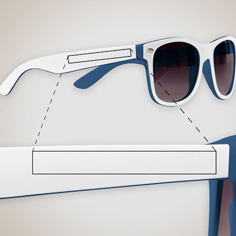 Two-Tone Malibu Sunglasses - Blue / White