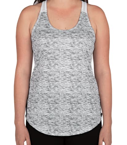 Holloway Ladies Space Dye Racerback Tank - Silver / White