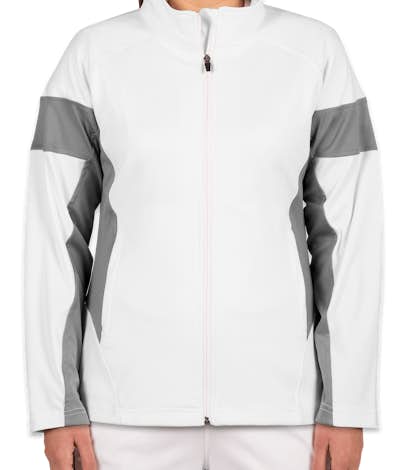 Team 365 Ladies Performance Warm-Up Jacket - White / Sport Graphite