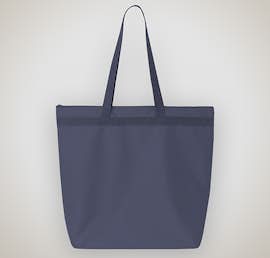Large Recycled Poly Zippered Tote - Color: Navy