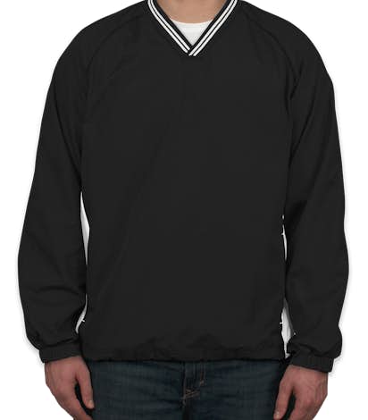 Sport-Tek Tipped V-Neck Windshirt - Black / White