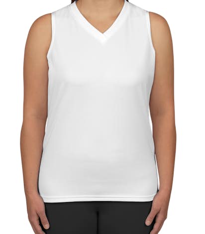 Augusta Ladies Performance Sleeveless Shirt - White
