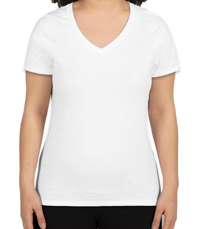 Hanes Ladies X-Temp V-Neck T-shirt - White