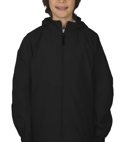 Sport-Tek Youth Full Zip Hooded Jacket - Black
