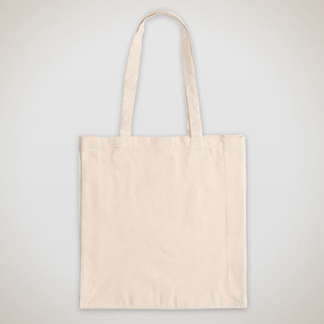 Tall Gusseted 100% Cotton Shopper Tote - Natural