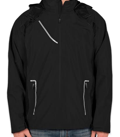 Team 365 Waterproof Hooded Jacket - Black / Black