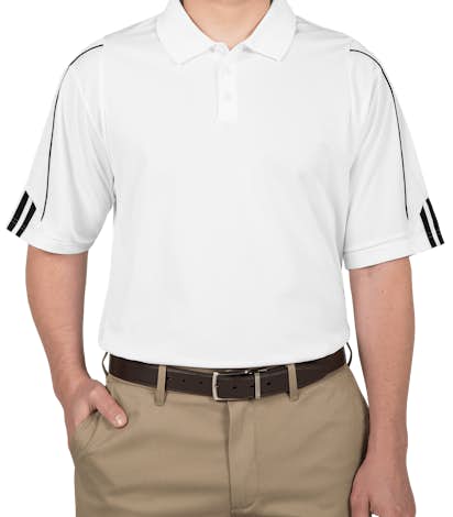 Adidas ClimaLite Three Stripe Performance Polo - White / Black