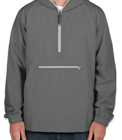 Charles River Pack-N-Go Hooded Packable Anorak - Grey