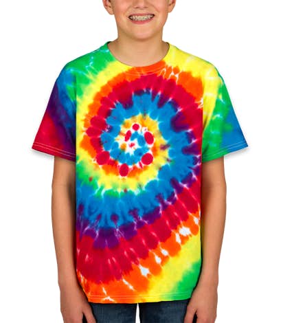 Dyenomite Youth 100% Cotton Rainbow Tie-Dye T-shirt - Michelangelo