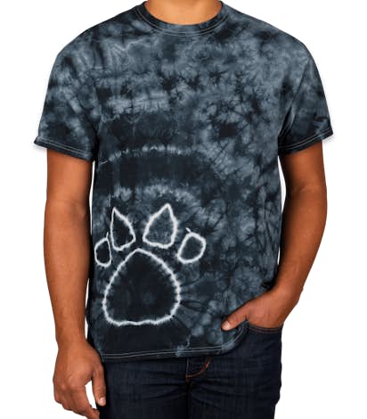 Dyenomite Paw Print Tie-Dye T-shirt - Black