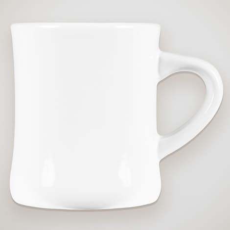 10 oz. Ceramic Diner Mug - White