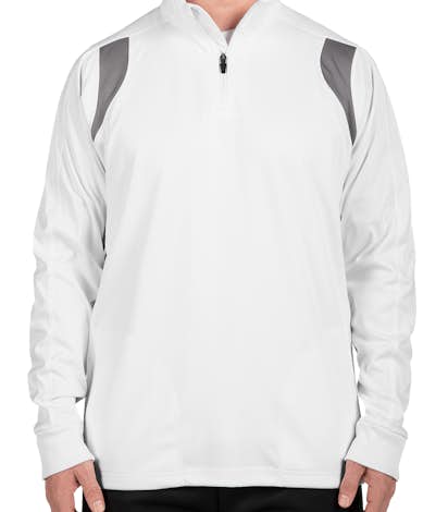 Team 365 Quarter Zip Performance Pullover - White / Sport Graphite