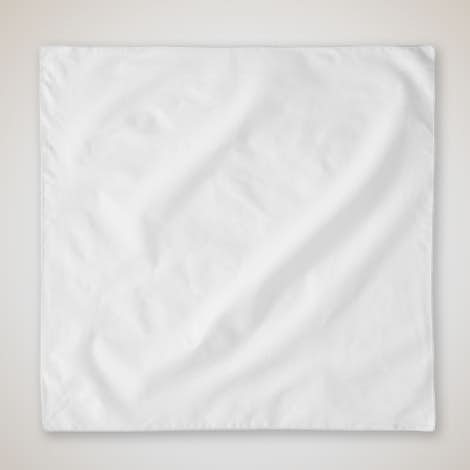 100% Solid Cotton Bandana (Centered Design) - White