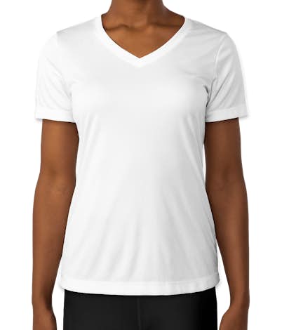 Sport-Tek Ladies Competitor V-Neck Performance Shirt - White