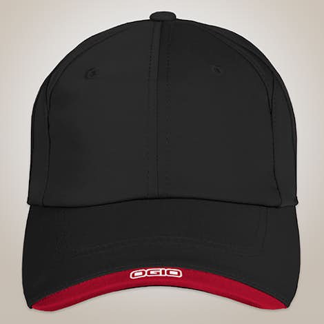 Ogio Contrast Performance Hat - Black / Chili Red
