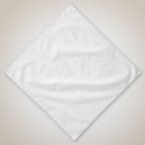 100% Solid Cotton Bandana (Corner Design) - White