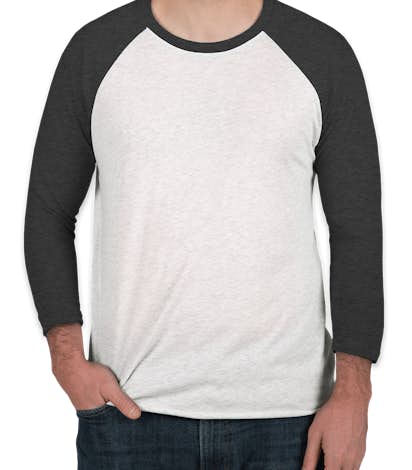 Next Level Tri-Blend Baseball Raglan - Vintage Black / Heather White