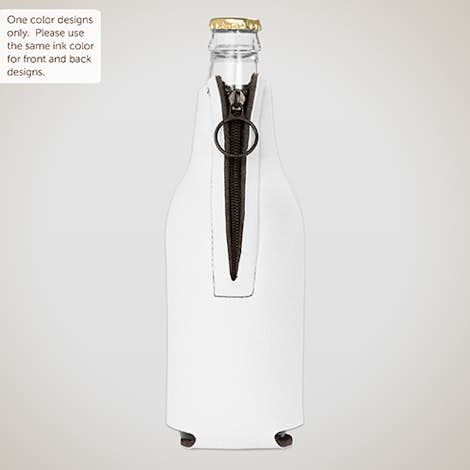 Foldable Foam Zipper Bottle Cooler - White