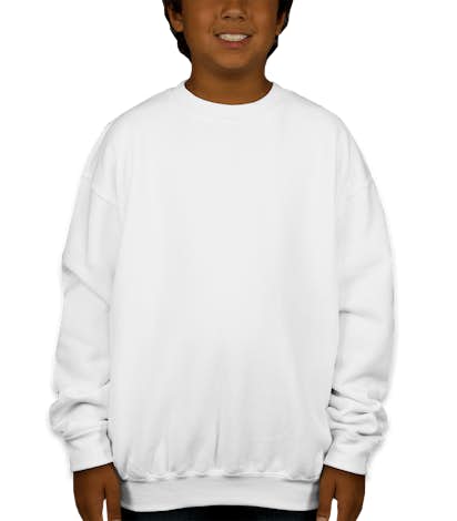 Gildan Youth Midweight 50/50 Crewneck Sweatshirt - White