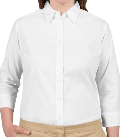 Port Authority Ladies 3/4 Sleeve Easy Care Twill Shirt - White