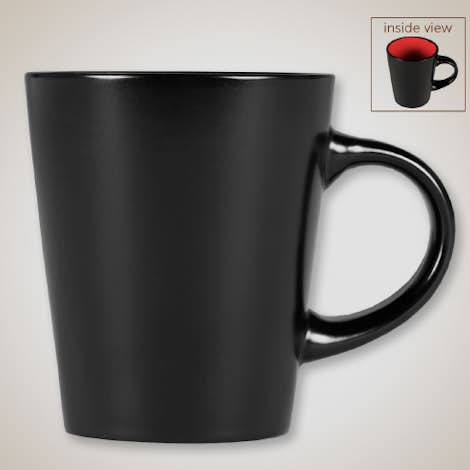 12 oz. Ceramic Two-Tone Noir Mug - Black / Red