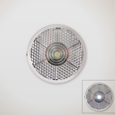 Round Blinking Light with Back Clip - Clear