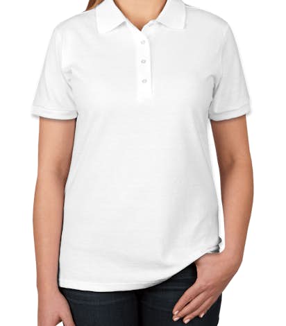 Jerzees Ladies Spotshield 50/50 Jersey Polo - White