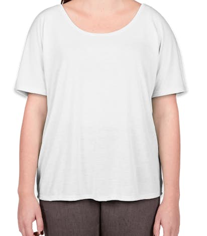 Bella Ladies Flowy T-shirt - White