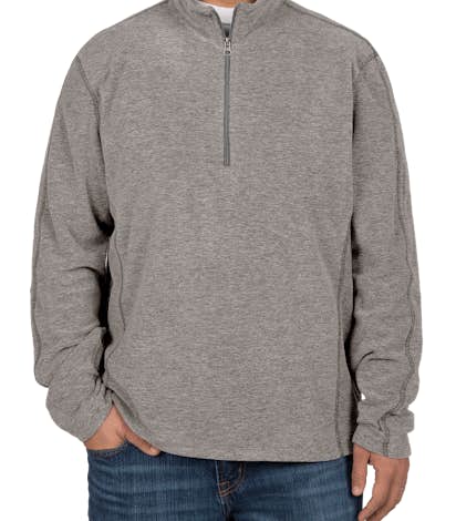 Port Authority Heather Half Zip Microfleece Pullover - Pearl Grey Heather